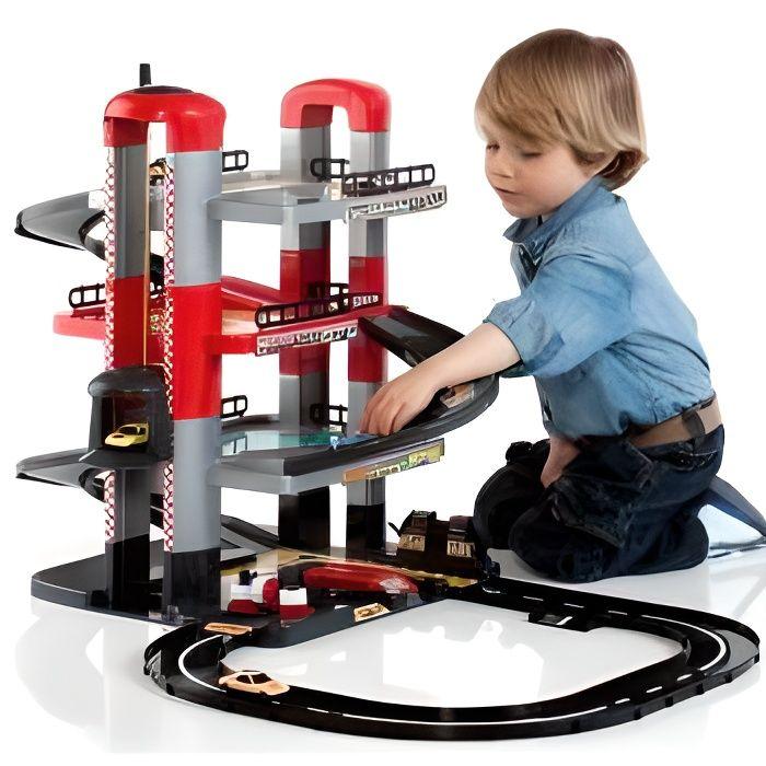 Garage à étages pour enfants MOLTO - 4 voitures + ascenseur + lavage + station d'essence