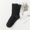 5 Pairs Moisture Wicking Sports Socks With Ribbed Knitted Design Breathable Solid Color Middle Calf Socks For Men Women