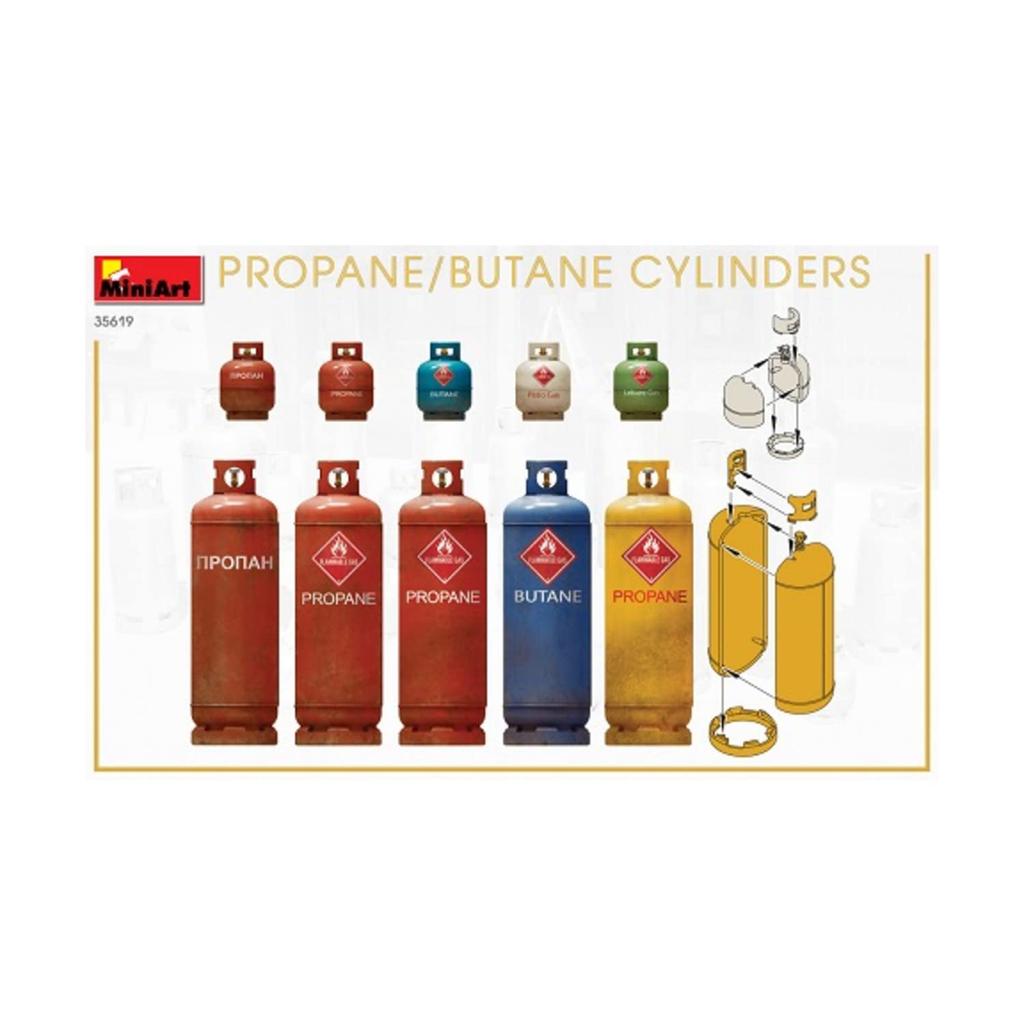 Miniart 1/35 Propane/Butane Cylinder Set Plastic Model MA35619