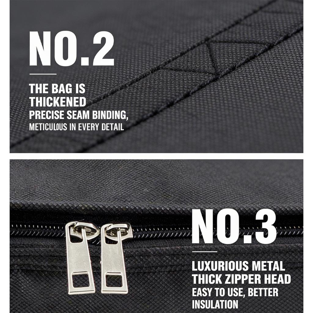 1pc Large Insulated Food Bag Reusable Foldable Hot Cold Meals Grocery Bags Zipper Bag Lightweight For Picnic Camping Outdoor