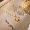 Yori Hollow Five Pointed Star Simple Necklace for Women High Quality Stainless Steel 18 K Metal Texture Choker Necklace Annivers