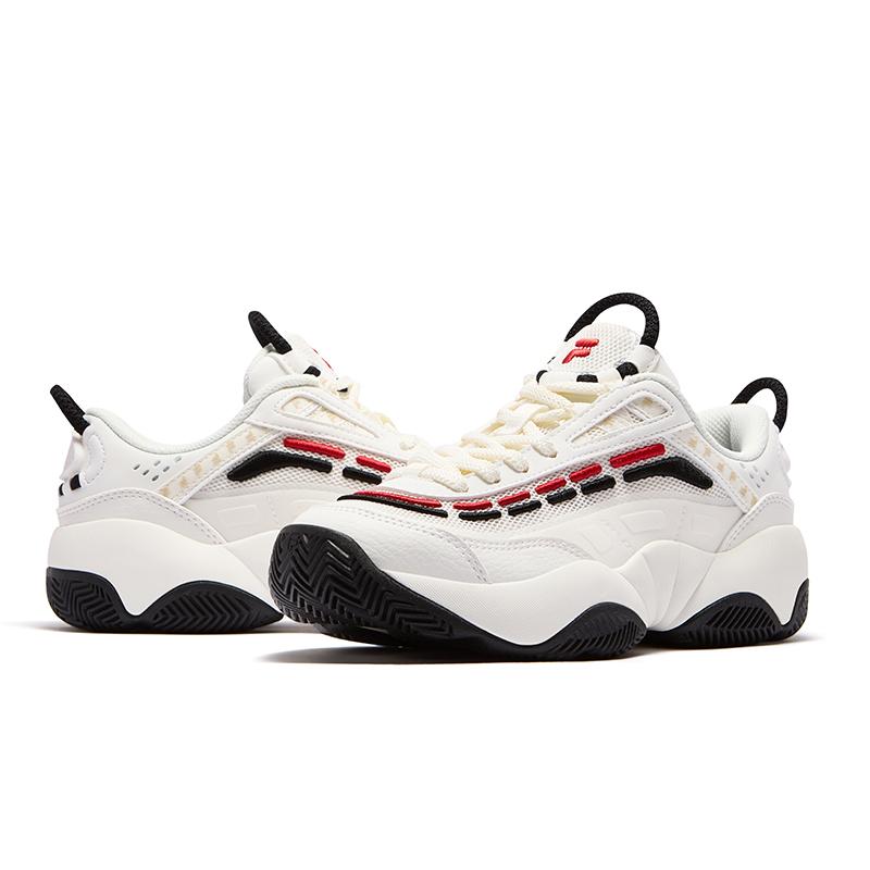 Fila Fusion Fire Flame Shoes Fashion Wrap Low Top Retro Basketball Shoes Women sneaker White Black T12W533203FSA