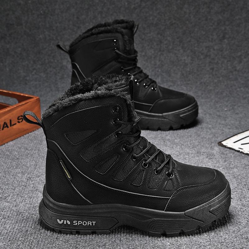 

Зимние бархатные теплые хлопковые туфли для досуга, спорта, для родителей среднего и пожилого возраста, больших размеров, уличные походные сноубутсы 46