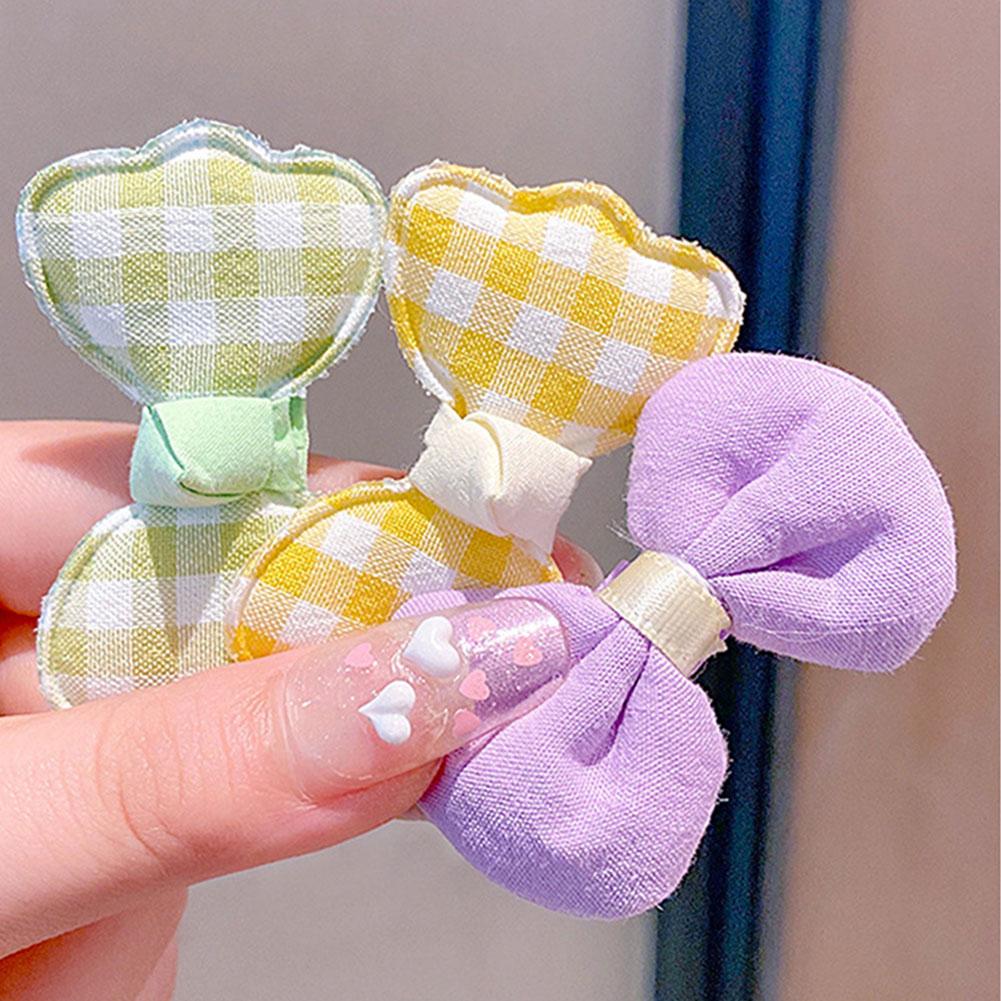 10pcs/set Cute Children Hair Clips Fabric Bowknot Flower Hairpin Bangs Hair Clips Fashionable Hair Accessories Headwear