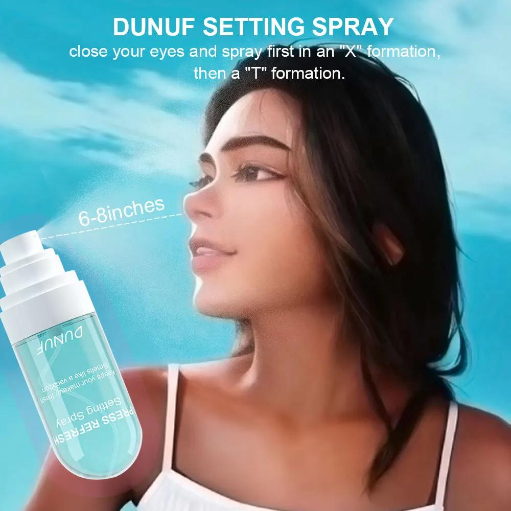 DUNUF 1 Pieza Spray Fijador de Maquillaje Hidratante previene que el maquillaje facial se derrita y se desvanezca sin aceite durando fresco