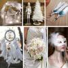 300pcs/pack White Feathers for Crafts - 3-4inch Feathers Bulk for Wedding Home Party, DIY Crafts