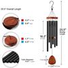 1pc 6 Tubes Aluminum Alloy Wind Chimes with Hook Black Bells for Outside Home Wedding Party Memorial Decoration Ornaments Gifts