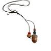 Wooden Bead Acorn Pendant, Wax Rope Necklace, Retro Ethnic Style Pull-out Sweater Chain, New Chinese Versatile Niche Item Decoration