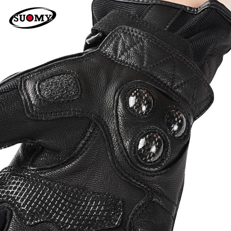 Real Leather Motorcycle Gloves Men Women All Season Riding Protective Gear Breathable Durable Vintage Style