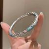 Niche New Daisy Enamel Color Bracelet Round Bar Solid Bracelet New Chinese Design High-end Versatile Women's Jewelry