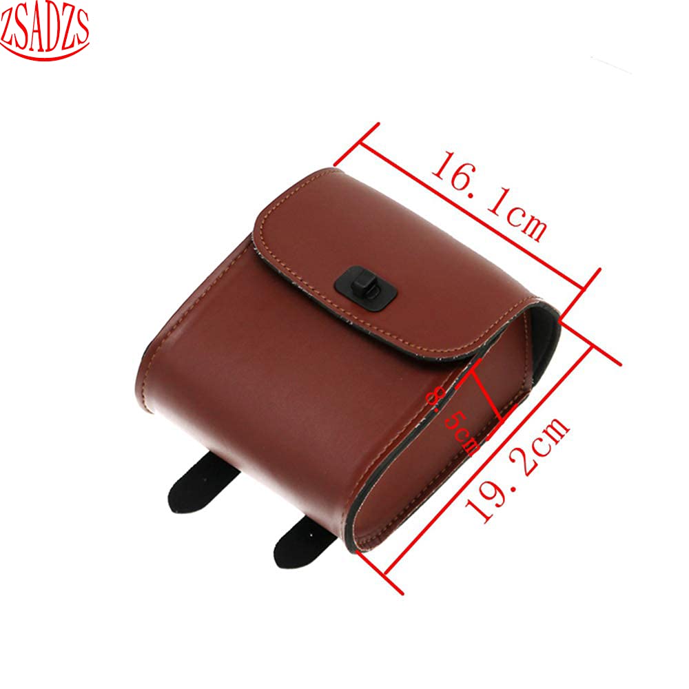 ZSADZS Motorcycle Side Bag Luxury Tool Bag Travel Touring Leather Bag Waterproof Leather (Brown)