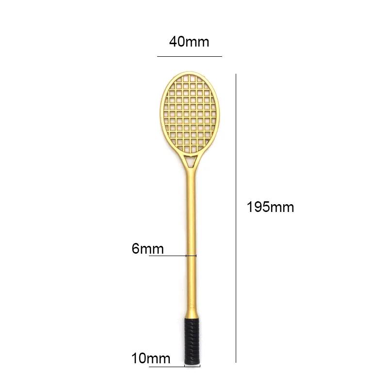 10pcs Creative Tennis Racquet Styles Gel Pens Badminton Racket Ballpoint Pen 0.38mm Black Kawaii Stationery Office School Suppli