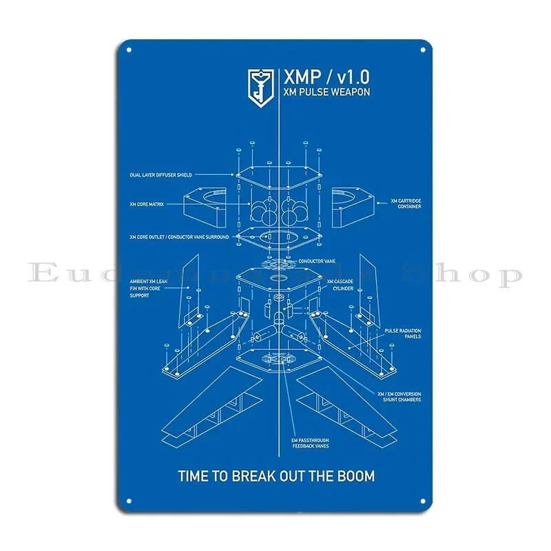 Ingress Xmp Blueprint Metal Plaque Printing Club Pub Club Bar Cave Tin Sign Poster 20x30cm(7.8x11.8inch)