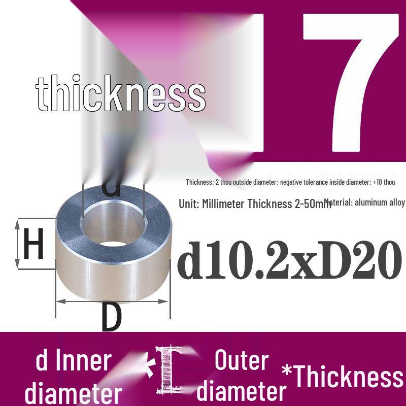 Außen-Ø 20mm Aluminiumlegierung Flache Unterlegscheibe Abstandshalter mit M6/M8/M10/M12 Innenloch - Metallwellenbuchse Isoliersäule.