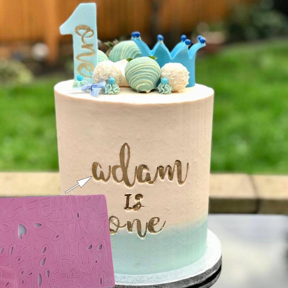 Rectangle Letter Cookie Stamp with Brush Fondant Cake Decorating Tools  Dessert