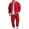 Zweiteiliger Herren-Trainingsanzug im europäischen und amerikanischen Stil für Frühling und Herbst, Baseballjacke mit Stehkragen und langen Hosen, lässige Oberbekleidung, lockerer Sport-Trainingsanzug