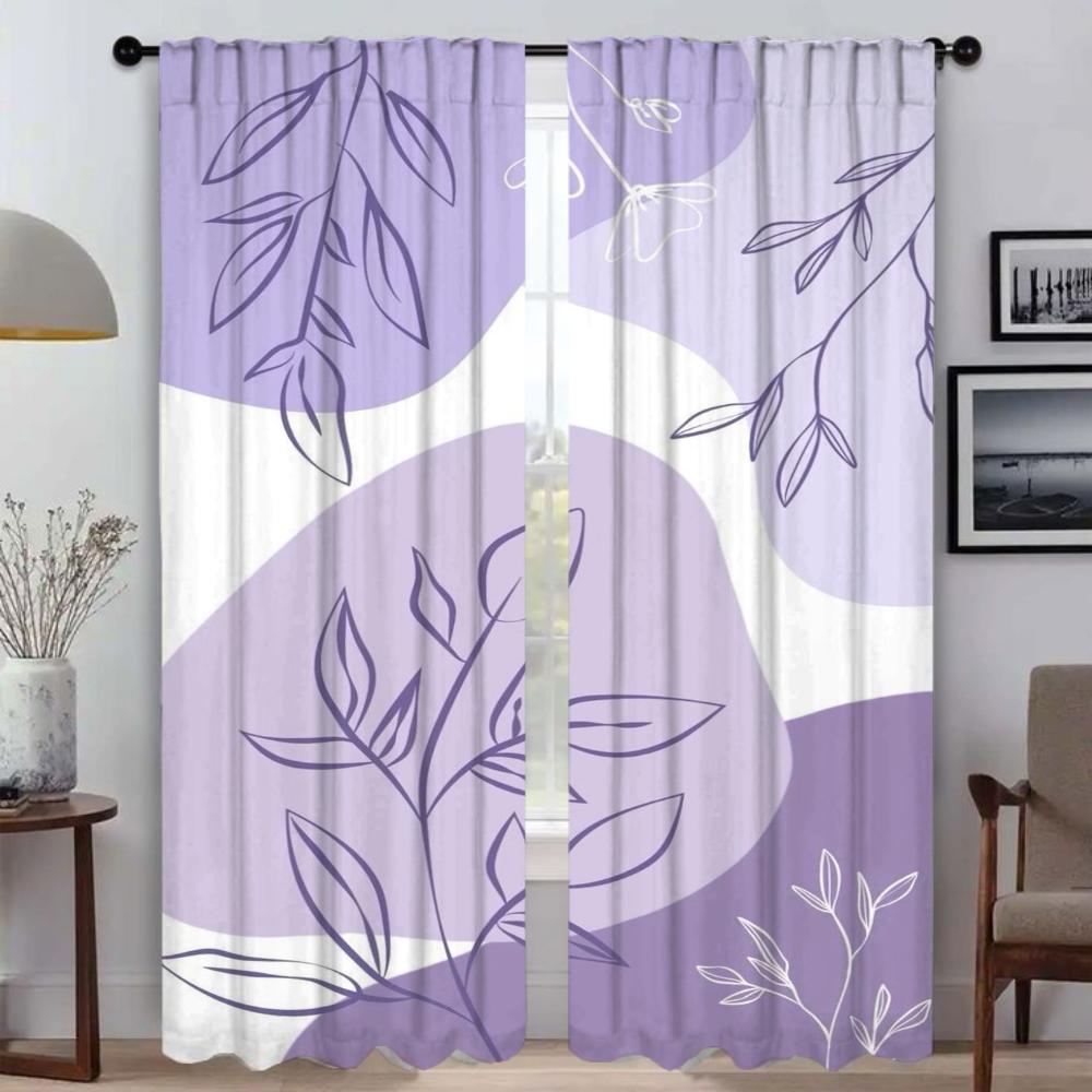 Curtains Child Room Concise Style Plants Halloween Decoration Tulle for Bedroom Blackout Curtain Shades Home Interior Curtains