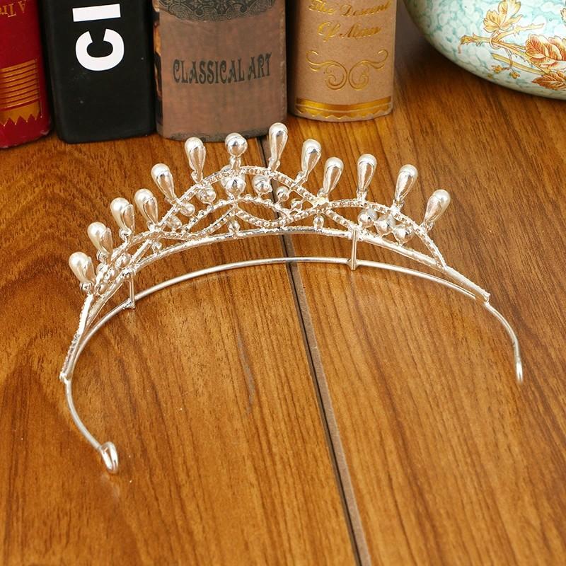 Große Krone Braut Hochzeit Kopfschmuck Haarschmuck Prinzessin Perlenstirnband Hochzeitskleid Accessoires