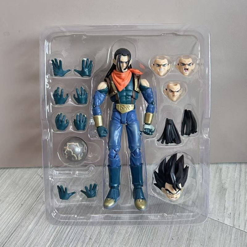 

SHF Dragon Sphere Super Android 17 Articulated Action Figure 16CM Boxed Display Miniature With Interchangeable Parts For Animation Fans