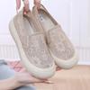 2025 Summer Xiaoxiangfeng Fisherman Soft-soled Shoes Non-slip Women's Lace Mesh One-pedal Platform Mesh Shoes