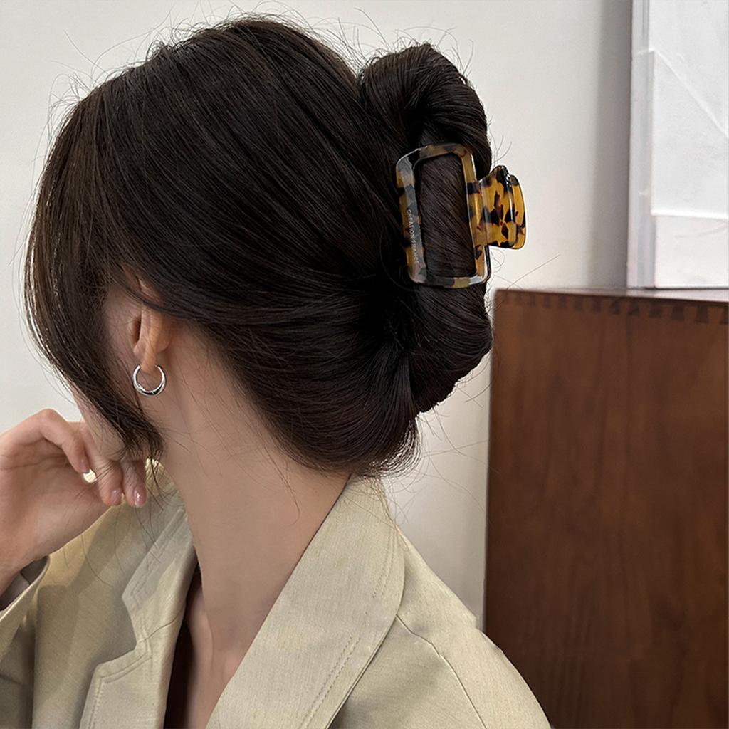 Acetate leopard print floral small grab clip female spring and summer back head hairpin shark clip hairpin
