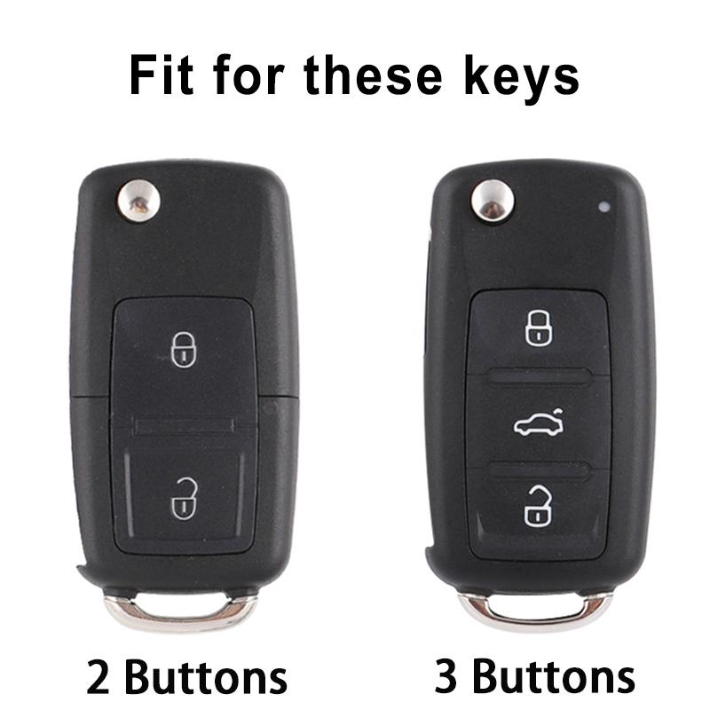 For Vw Volkswagen Amarok Polo Golf 4 5 6 Mk4 Bora Jetta Altea Alhambra Passat B5 B6 B7 2/3 Buttons Tpu Shell Car Key Case Cover