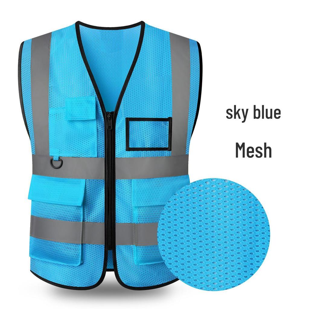 LIKA Reflective Multi-Pocket Safety Vest for Traffic, Construction, Sanitation, and Gardening