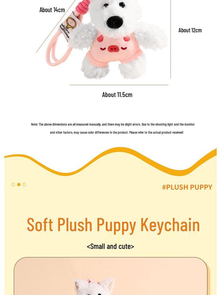 Charming West Highland Terrier Plush Keychain - Cute Puppy Pendant Bag Charm Gift