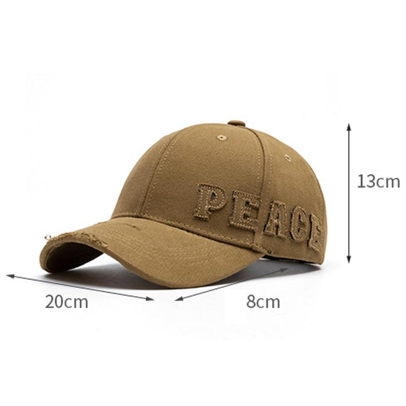 Hole Embroidered Letter Baseball Cap Spring Autumn Cap Unisex Outdoor Sunscreen Hat For Men Women