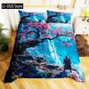 Japanese Landscape Duvet Cover Set For Teens Adults Queen Quilt Covers Lightweight Down 2 Pillowcases 1 Duvet Cover No Comforter