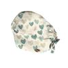 Fashion Valentine Print Work Cap Casual Washable Headscarf Dustproof Nurse Hat Adjustable Medical Surgical Scrub Cap