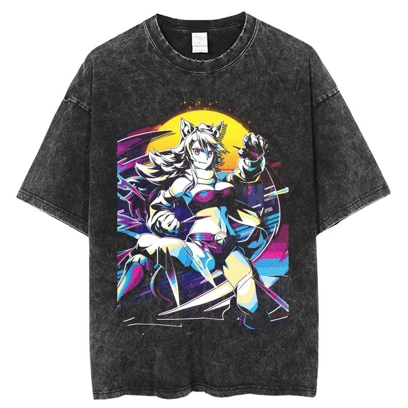 Hot Anime Esdeath Akame Ga Kill Anime Lover Washed Tshirt Unisex Oversized Suitable for all seasons personality Clothes soft M