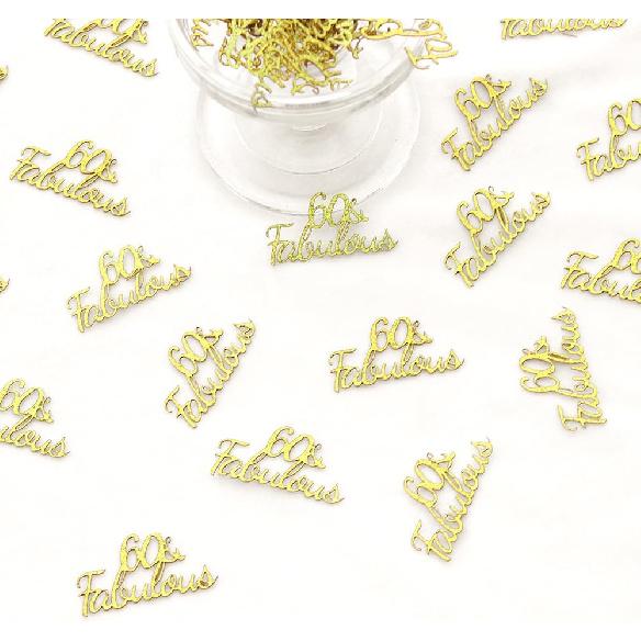 Happy 60th Birthday Confetti Glittery 60&fabulous Birthday Decorations Gold Table Scatters for Wedding Anniversary Decor Supplies 100PCS