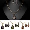 3Pcs Earrings Jewelry Fake Peacock Pendant Fashion Necklace
