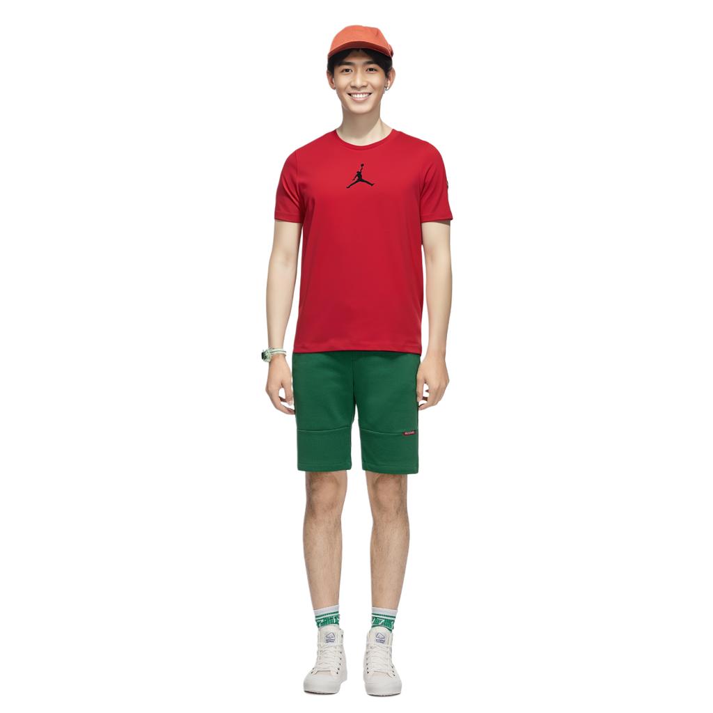 Jordan Jumpman T Shirts Men's Red Crew Neck Moderate Straight Fit CW5191-687