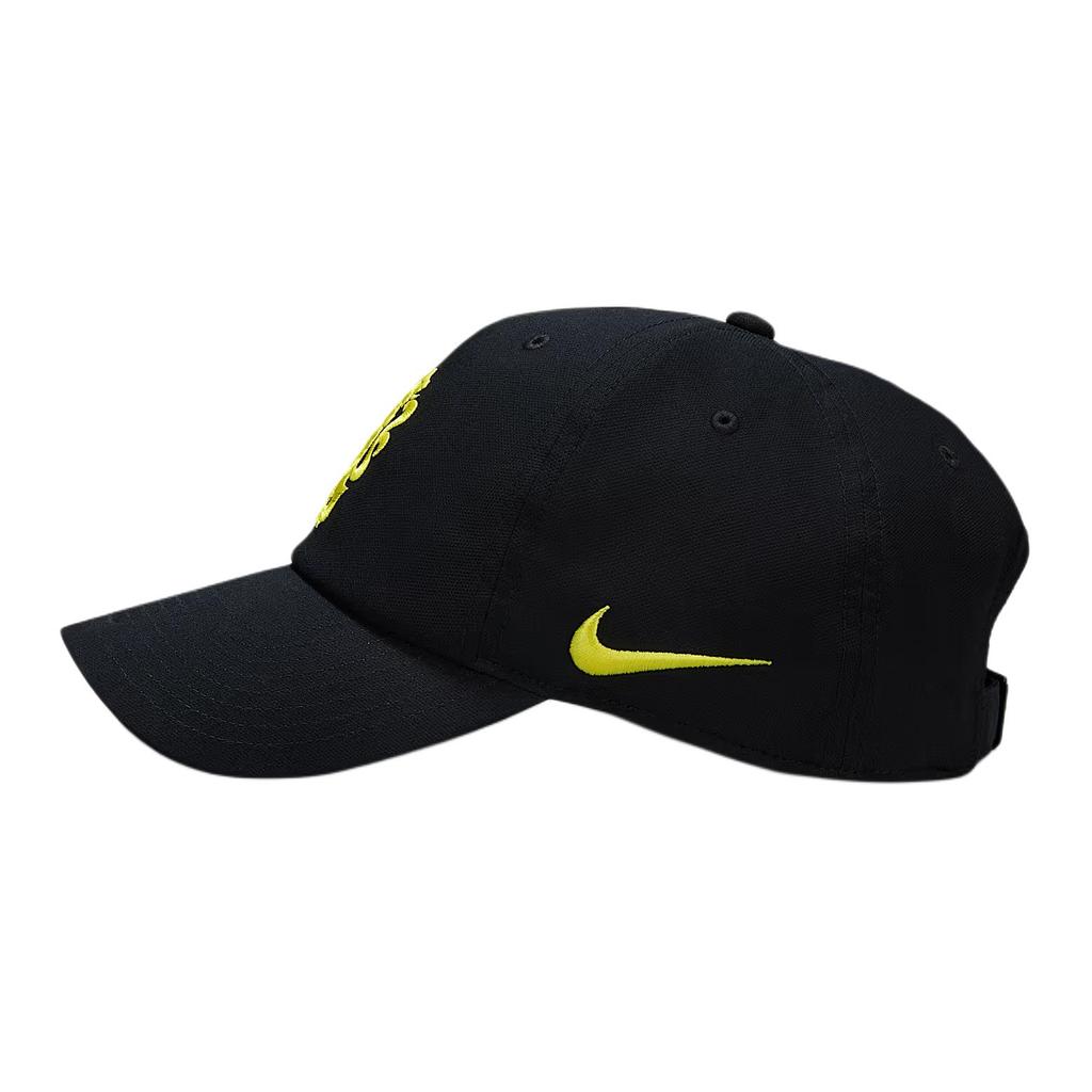 Nike Logo Soft Casual Polyester Duckbill Cap Unisex caps Black Bright-Yellow IU3896-010