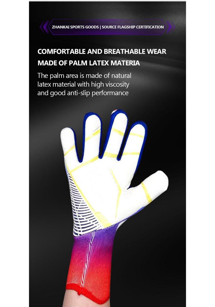 Enhanced Latex Soccer Goalkeeper Gloves in Various Sizes