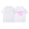 Men's Women's Summer Comfortable Casual White Fox Letter Solid Color Printed T-shirt-Soft Fabric Summer Relaxed Fit Clothing