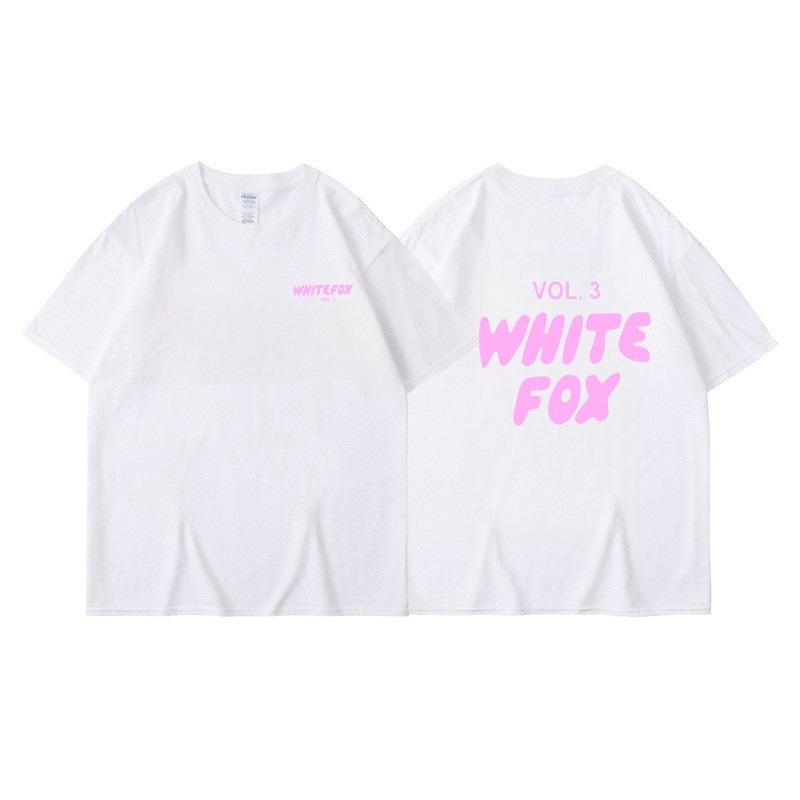 Men's Women's Summer Comfortable Casual White Fox Letter Solid Color Printed T-shirt-Soft Fabric Summer Relaxed Fit Clothing