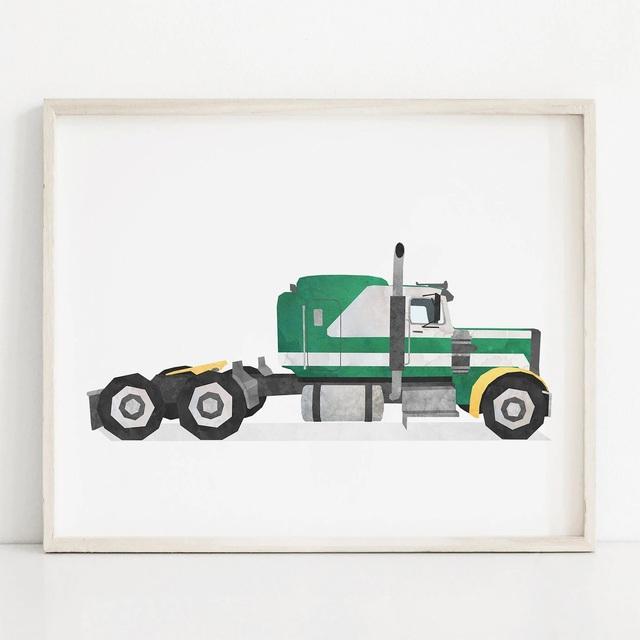 Nordic Style Engineering Vehicle Canvas Art Paintings Watercolor Poster and Prints Nursery Wall Art Picture for Home Decoration No Frame