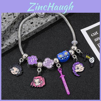 Kpop Demon Hunters Cartoons Bracelet With Alloy Beads For Gift Giving And Daily Wear