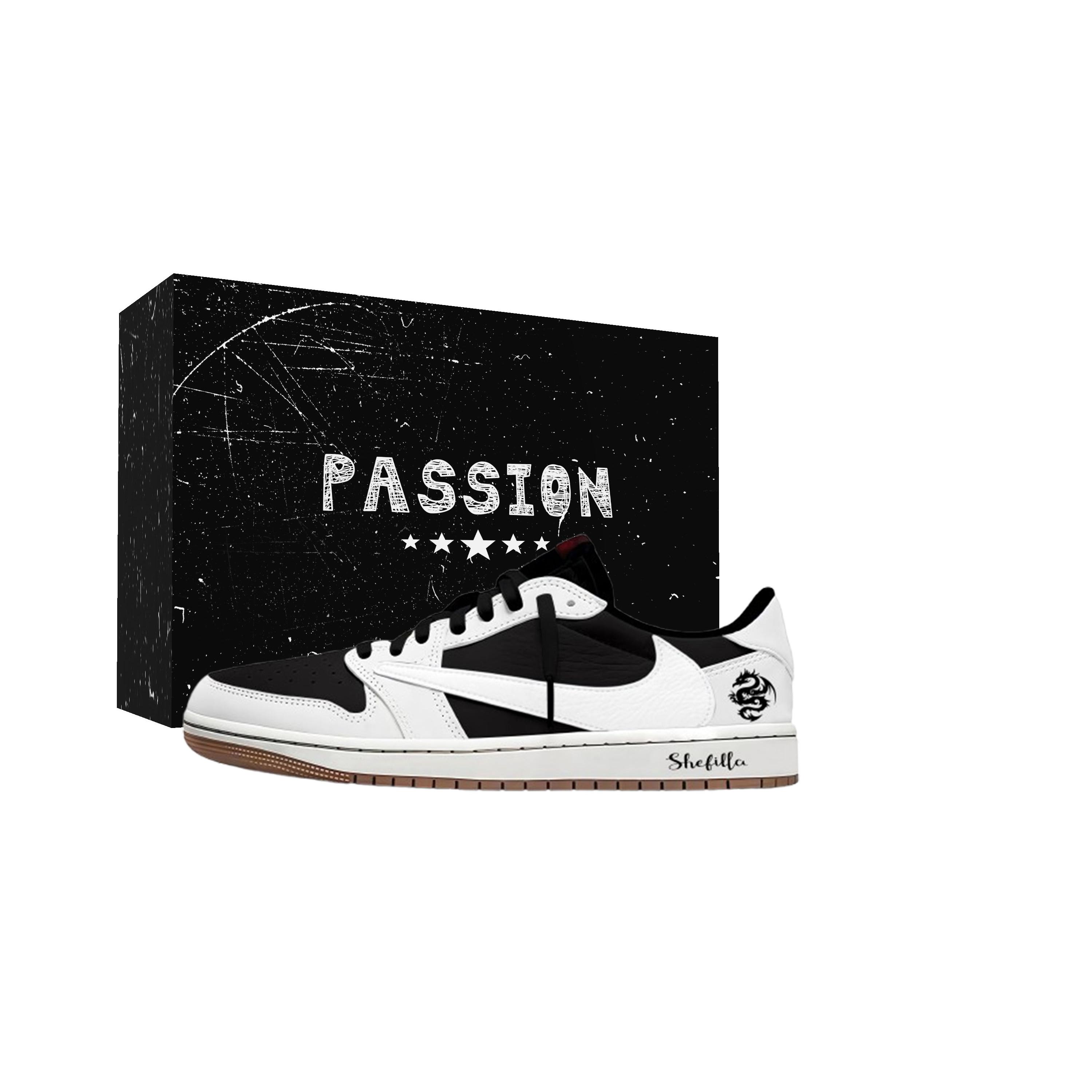 

Travis Scott X Jordan Air Jordan 1 Vintage Basketball Shoes Unisex Low Top Black DZ4137-700(Team1897-) 41