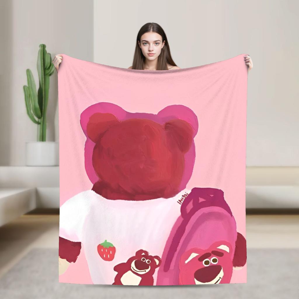 Lotso Cartoon Blanket Soft Warm Aesthetic Plush Bedding Throws For Bedroom Picnic Flannel Bedspread Bed Cover