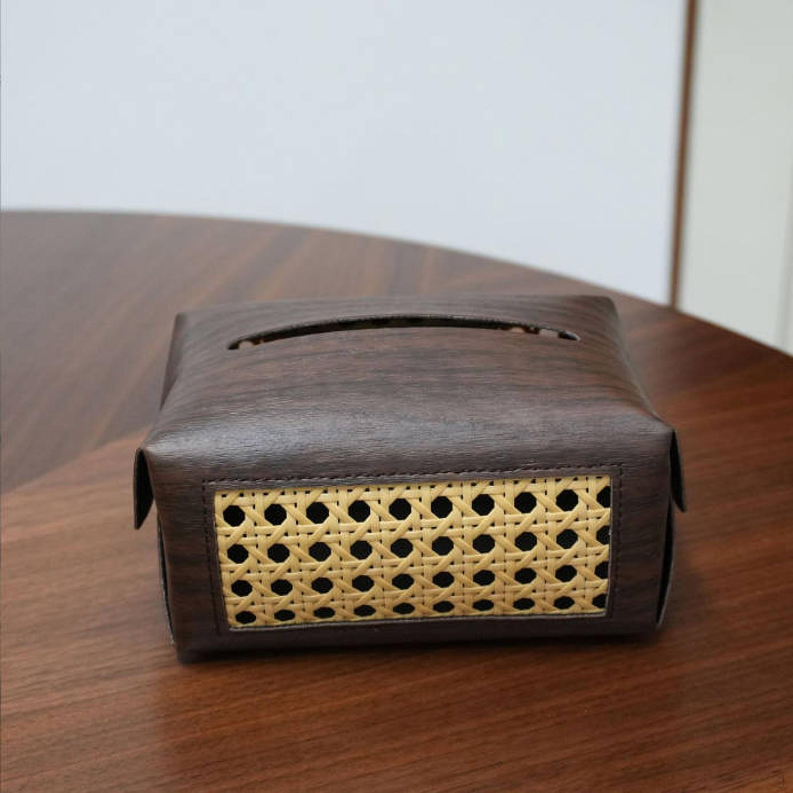 

Facial Paper Case Holder Napkin Dispenser Pumping Rectangular Tissue Box Cover for Home темно-коричневого кольору