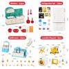 Dollhouse Furniture Set Doll house Bathroom/Kitchen/Fridge/Washing Machine Laundry Kids Doll House Miniature Pretend Play Toys