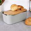 BREAD BOX WITH BAMBOO BOARD GREY 259302