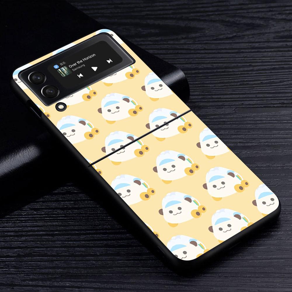 PUI PUI MOLCAR Cute Case for Samsung Galaxy Z Flip4 Flip3 5G PC Hard Cell Phone Shell Z Flip 4 3 Black Coque Zflip4 Zflip3 Cover