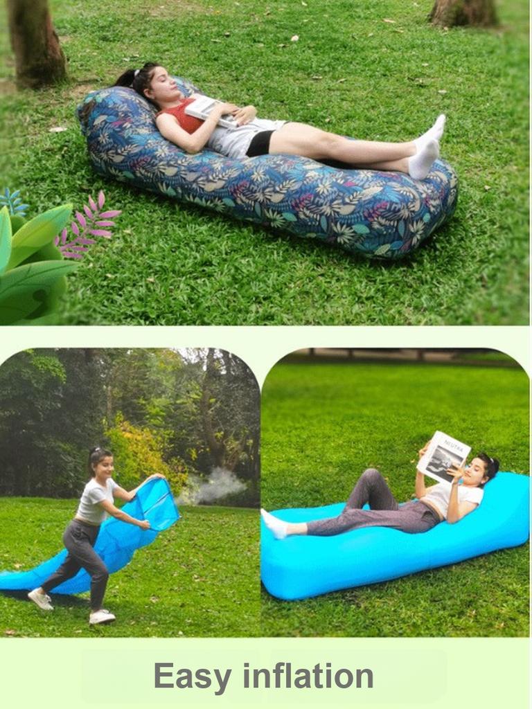 Multifunktionales aufblasbares Sofa-Bett für den Außenbereich, automatisches schnelles Aufblasen, Camping-Picknick-Schlafmatte, Seitenschutz, Luftkissen