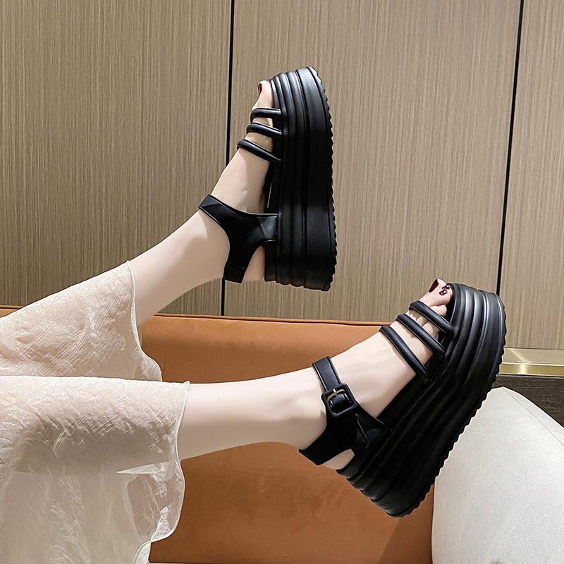 Heel 8cm Sandals Women Shoes Beach Shoes Hook Loop Women New Fashion Summer Shoes Slides Platform Wedges Sandals Sandalias Mujer