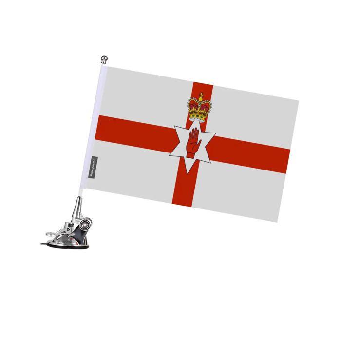 Drapeau - Irlande du Nord - 27 x 35 cm - Mât à Ventouse - Polyester - Impression recto/verso